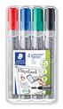 STAEDTLER MARQUEUR FLIPCHART  LUMOCOLOR - Pack de 4 marqueurs permanents  - pointe ogive - couleurs assorties