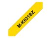 Brother MK631BZ - Ruban d'étiquettes papier auto-adhésives - 1 rouleau (9 mm x 8 m) - fond jaune écriture noire