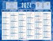 Bouchut 205 - Calendrier bancaire 6 mois par face - 13,5 x 17,5 cm - bleu
