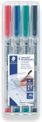 STAEDTLER LUMOCOLOR 311 - Pack de 4 marqueurs effaçables - pointe fine et extra fine - couleurs assorties