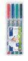 STAEDTLER LUMOCOLOR 316 - Pack de 4 marqueurs non permanents - pointe fine - couleurs assorties