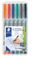 STAEDTLER LUMOCOLOR 316 - Pack de 6 marqueurs non permanents - pointe fine - couleurs assorties