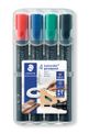 STAEDTLER LUMOCOLOR 352 - Pack de 4 marqueurs permanents - pointe ogive - couleurs assorties