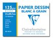 Clairefontaine Dessin à Grain - Pochette papier à dessin - 12 feuilles - A4 - 125 gr - blanc