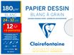 Clairefontaine - Pochette papier à dessin  - 15 feuilles (dont 3 gratuites) - 24 x 32 cm - 180 gr - blanc