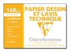 Clairefontaine Dessin à Grain - Pochette papier à dessin - 12 feuilles - A4 - 160 gr - blanc