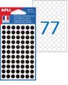 Apli Agipa - 462 Pastilles adhésives - noir - diamètre 8 mm - réf 111837