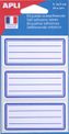 Apli Agipa - 24 Étiquettes scolaires cadre et lignes bleus - 34 x 75 mm - réf 111980