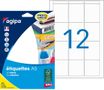Apli Agipa - Etui A5 - 192 Étiquettes blanches multi-usages - 48,5 x 38 mm - coins arrondis - réf 114013