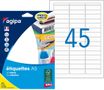 Apli Agipa - Etui A5 - 720 Étiquettes blanches multi-usages - 12,8 x 38 mm - coins arrondis - réf 114044