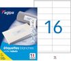 Apli Agipa - 1600 Étiquettes adhésives blanches multi-usages - 105 x 35 mm - coins droits - réf 119005