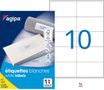 Apli Agipa - 1000 Étiquettes adhésives blanches multi-usages - 105 x 57 mm - coins droits - réf 119013