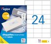 Apli Agipa - 2400 Étiquettes adhésives blanches multi-usages - 70 x 37 mm - coins droits - réf 119015