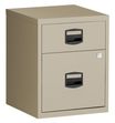 Caisson mobile métallique monobloc - H52 x L41 x P40 cm - 2 tiroirs - beige