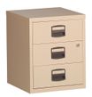 Caisson mobile métallique monobloc - H52 x L41 x P40 cm - 3 tiroirs - beige