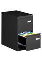 Classeur métallique monobloc professionnel - 2 tiroirs - H71 x L41 x P62 cm - noir