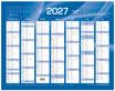 Quo Vadis - Calendrier mural - Français - Classic - Bleu - 14 mois de décembre à janvier - 43x33,5 cm - Papier Clairefontaine blanc - Fabrication française