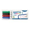 GIOTTO ROBERCOLOR - Pack de 4 marqueurs effaçables - couleurs assorties - pointe fine