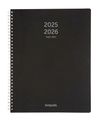 Agenda à spirale Polyprop 16 mois - 1 semaine sur 2 pages - 21 x 27 cm - noir - Brepols
