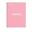 Notebook Emotions, Couverture rigide, A4, quadrillage 5x5 mm, 80 feuilles de 1 couleur, Miquelrius, Rose.