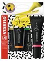 STABILO SHINE - Pack de 4 Surligneurs - couleurs assorties