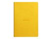 RHODIA Rhodiarama - Cahier de notes - reliure piquée - A5 (148 x 210 mm) - 32 feuilles / 64 pages - papier ivoire - ligné - couverture jaune jonquille - similicuir