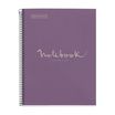 Notebook Eco Emotions, Carton recyclé, A4, quadrillage 5x5 mm, 80 feuilles de 1 couleur,  Miquelrius, Lavande.