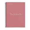 Notebook Eco Emotions, Carton recyclé, A4, quadrillage 5x5 mm, 80 feuilles de 1 couleur, Miquelrius, Rose.