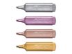 Faber-Castell TEXTLINER 46 Metallic - Pack de 4 surligneurs (rose perle, argent brillant, rubis brillant, or glamour)