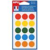 Apli Agipa - 90 Pastilles adhésives - couleurs assorties - diamètre 19 mm - réf 100088