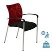 Chaise JULIA - avec accoudoirs - assise noire et dossier rouge