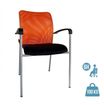 Chaise JULIA - avec accoudoirs - assise noire et dossier orange