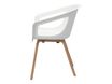 Chaise ONENNA - pieds bois - accoudoirs intégrés - coque blanche
