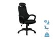 Fauteuil de bureau GALILEE - accoudoirs fixes - appui-tête intégré - noir