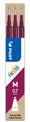 Pilot Frixion Ball - 3 Recharges pour rollers effaçables - 0,7 mm - bordeaux