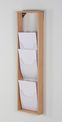 INOVSHOP - Présentoir de journaux mural - 1 x 5 compartiments A4 - bois naturel