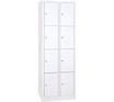 Vestiaire 2 colonnes soit 8 cases monobloc - H180 x L60 x P50 cm - blanc