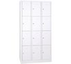 Vestiaire 3 colonnes soit 12 cases monobloc - H180 x L90 x P50 cm - blanc