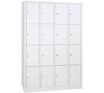 Vestiaire 4 colonnes soit 16 cases monobloc - H180 x L120 x P50 cm - blanc