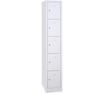 Vestiaire 1 colonne soit 5 cases monobloc - H180 x L30 x P50 cm - blanc