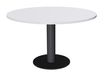 Table de réunion ronde - diam 100 cm - pieds tulipe anthracite - plateau blanc perle