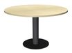 Table de réunion ronde - diam 100 cm - pieds tulipe anthracite - plateau imitation érable