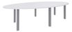 Table de réunion ovale - L280 cm - pieds exprim alu - Plateau blanc perle