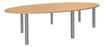 Table de réunion ovale - L280 cm - pieds exprim alu - Plateau imitation hêtre