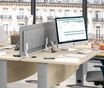 Écran de séparation acoustique pour bureau (sans support de fixation) - L80 x H43 cm - gris chiné