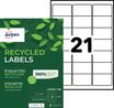 Avery QuickPEEL Recycled Labels - Blanc naturel - 38.1 x 63.5 mm 2100 étiquette(s) (100 feuille(s) x 21 étiquettes adresses