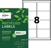 Avery QuickPEEL Recycled Labels - Adhésif permanent - blanc naturel - 67.7 x 99.1 mm 800 étiquette(s) (100 feuille(s) x 8 étiquettes adresses