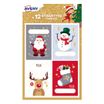 12 étiquettes cadeaux de Noël, bonhomme de neige et Père Noël