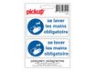 Pickup - Pictogramme - Obligation de se laver les mains avec décret - 100 x 100 mm