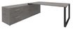 Bureau LOFTER Manager - L180 x P100 x H72,5 cm - console retour à gauche (tiroirs) - pieds carbone - plateau imitation chêne gris